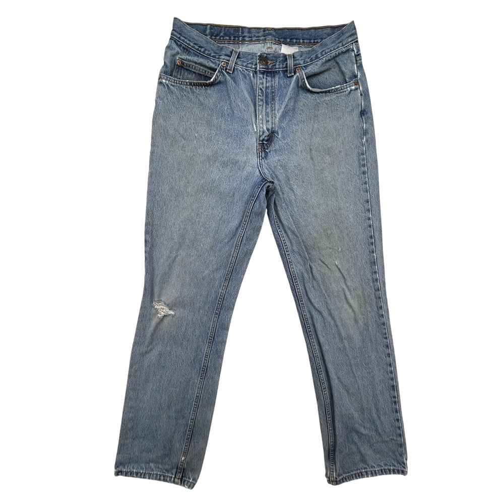 Levis 501 Jeans Mens 32x32 Blue Denim Distressed Straight Zip Fly USA 90s